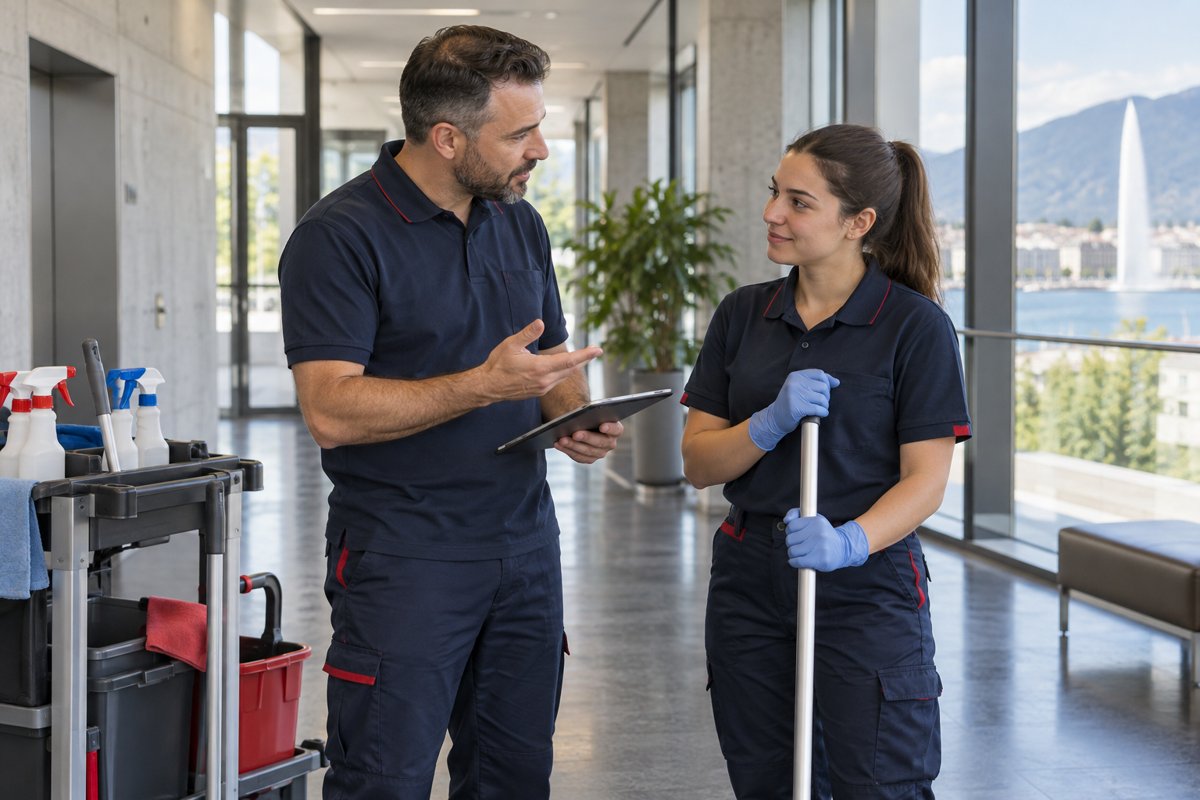 Un formateur échange avec un apprenti sur son travail et ses progrès